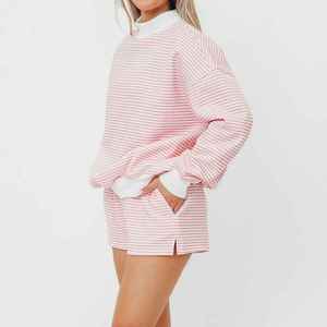 Sudadera de cuello redondo para mujer, personalizada, estampada, de felpa francesa, algodón y bambú, con parte delantera larga, estilo oversize y hombros caídos, Parke - Product Image 3