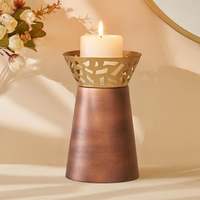 Porte-bougie cylindrique en bois, artisanal, rustique, décoration de mariage, pour la maison, centre de table, salon, Winby