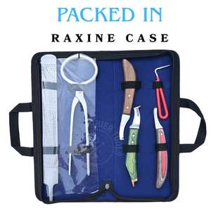 Kit d'outils de fermeur pour le soin des sabots équins avec boucle de détection d'abcess, testeur de sabot, détecteur de douleur, couteau et râpe premium à extrémité en laiton courbée verte - Product Image 6