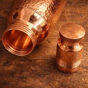 Vintage Copper Cocktail <b>Shaker</b> With Hammered Finish Portable Drinkware For Home Use - Product Image 4