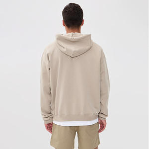 Sweat-shirt à capuche surdimensionné pour homme, couleur unie, en molleton de coton, décontracté, avec poche, doublure écologique, idéal pour l'hiver - Product Image 6