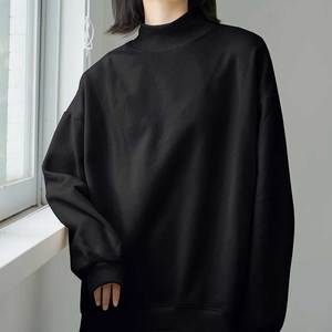 Sweat-shirts en molleton respirants pour femmes, col montant, tendance, extensibles, amples, décontractés, confortables, avec logo sur le devant - Product Image 5