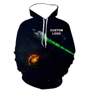 Sweat-shirt à capuche noir avec logo personnalisé, vêtements décontractés pour hommes, impression personnalisée, coupe classique, design frontal, impression par transfert par sublimation - Product Image 1