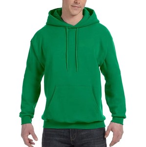 Sweat-shirt à capuche vert pour homme, coupe classique, en molleton de coton, décontracté, couleur unie, avec poche, pour l'automne et l'hiver - Product Image 1