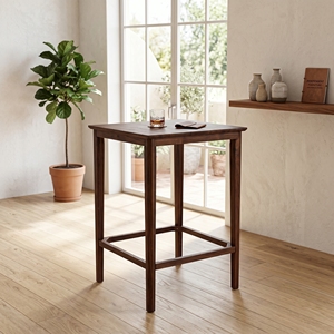 Table de bar en teck massif brun moderne, durable et écologique, idéale pour les bars à domicile, les salons et les hôtels. - Product Image 5