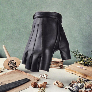 Guantes de Piel de Oveja de Invierno Premium para Hombre - Guantes Térmicos Resistentes al Viento para Motociclismo y Ciclismo/Pesca con Personalización - Product Image 5