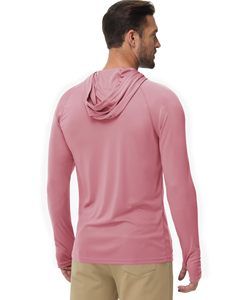 เสื้อกันแดดสำหรับผู้ชายสำหรับตกปลา UPF 50+ มีฮู้ด แห้งเร็ว ระบายอากาศได้ดี เนื้อผ้าเย็นสบาย พร้อมช่องสำหรับนิ้วโป้ง - Product Image 3