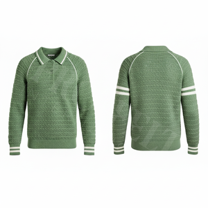 Fabricante de Ropa Personalizada, Camisetas Polo de Punto de Color Liso con Puños Acanalados, Cuello Camisero, Corte Relajado - Product Image 5