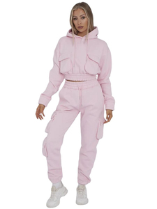 Nuevo Conjunto Deportivo de Dos Piezas para Mujer, Diseño Personalizado, Estilo Urbano, Top Corto y Pantalones, Venta al Por Mayor - Product Image 2