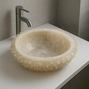 Lavabo Moderno de Resina, Mármol y Cuarzo con Superficie Pulida, Resistente al Agua, Fácil de Limpiar, para Baños de Lujo - Product Image 3