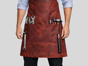 Heavy Duty Leather Tool Apron Protection Smell Proof for Jewelry Making <b>Bench</b> Work Professional Crafting Gear Fine Pockets - Product Image 3