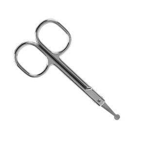Tijeras para la nariz de acero inoxidable de primera calidad, herramienta de aseo profesional, tijeras de punta fina de precisión para el vello de la nariz y el vello facial - Product Image 1