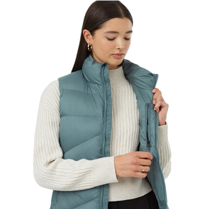 Chaleco Acolchado Informal de Punto para Mujer, Cierre de Cremallera, Diseño Acolchado Ligero, Relleno de Poliéster, Impermeable, Transpirable y Cómodo - Product Image 4