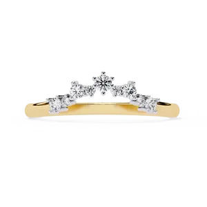 Bague de mariage en or massif 10K 14K 18K avec couronne de diamants de laboratoire et contour en grappe, certifiée IGI, bijoux fins - Product Image 3