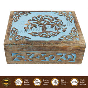 Cajas de madera de mango talladas a mano de la India, de excelente calidad, diseño elegante y lujoso, para almacenamiento de joyas y decoración del hogar. - Product Image 5