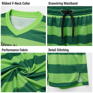 Ensemble d'uniformes de football rayés 100 % polyester sublimés, dernières créations pour équipes de club, vente en gros à prix réduit, maillot de football américain personnalisé - Product Image 5