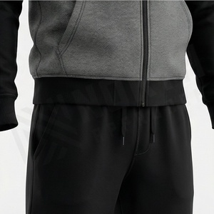 Men's Color Blocking Hooded <b>Zip</b>-<b>Up</b> Tracksuit Full Sleeve Casual Sportswear with Front Logo and Side Pockets Autumn Wear - Product Image 5
