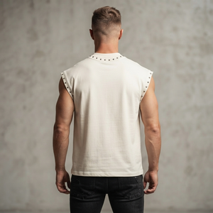 Camiseta sin mangas personalizada con pedrería, 100% algodón jersey, tela suave, estilo vintage, estampado gráfico, para unisex. - Product Image 6