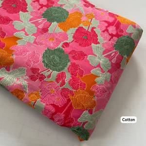 Premium Cotton Silk Screen Printed <b>Fabrics</b> with Elegant Floral Designs for Fashion Apparel and Global Wholesale Supply. - Product Image 4
