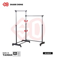 DR-6921P Porte-vêtements pliable réglable en plastique, support multifonctionnel pour salle de bain, garage, cuisine, salon