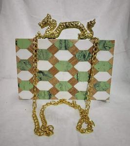 Handmade Resin Jewelry Box Irregular Shape Artistic Home Decor <b>Craft</b> Wooden Pattern Clutch - Product Image 4