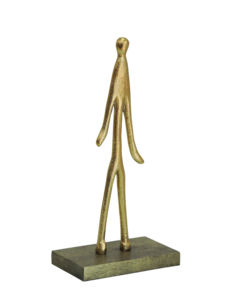 ประติมากรรมรูปคนนามธรรมอะลูมิเนียมสีทองสมัยใหม่ ขนาด 12 นิ้ว รูปปั้นชายสูงเพรียวบางสไตล์มินิมอล ของตกแต่งศิลปะบนโต๊ะสไตล์นอร์ดิกสุดหรู - Product Image 6