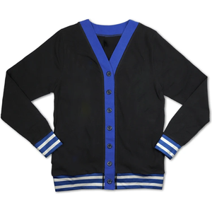 Cárdigan de Punto a Rayas Negro para Hombre ZPB, Suéter de Algodón y Lana con Letras Griegas Personalizadas OEM, Transpirable, Informal, Ropa Universitaria de Invierno - Product Image 1