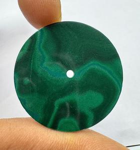 A K <b>Gems</b> Natural Malachite Watch Dial GMC-1016W31.50 mm Round One Sided Polished Watch <b>Face</b> - Product Image 1
