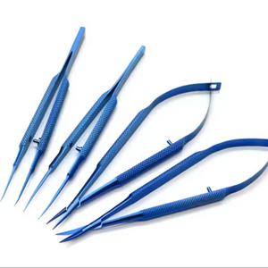 4pcs Stainless Steel Ophthalmic Microsurgical Instruments Set 12.5cm Surgical Scissors <b>Needle</b> Holders Tweezers - Product Image 5