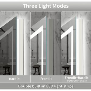 Specchio LED da Bagno RGB a Tre Colori Controllabile Tramite Touch, Luminosità Regolabile, Anti-Appannamento, Vetro Temperato Anti-Rottura - Il Nostro Best-Seller - Product Image 5