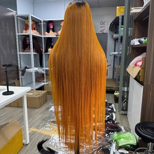 Perruque en cheveux humains 100% vierges vietnamiens, double trame, qualité supérieure, lisses comme des baguettes, couleur Ombré Brun Miel, prix usine - Product Image 2