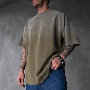 Camiseta Tejida Vintage para Hombre, Efecto Desgastado por el Sol, 100% Algodón, Peso Pesado, Estilo Urbano, Fabricante de Ropa de Marca Privada OEM - Product Image 2