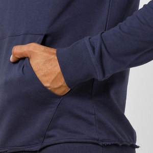 Sweat à capuche pour homme en molleton 100% coton, effet usé, confortable, doux, respirant, séchage rapide, sweat-shirt d'hiver avec poche, couleurs unies - Product Image 4