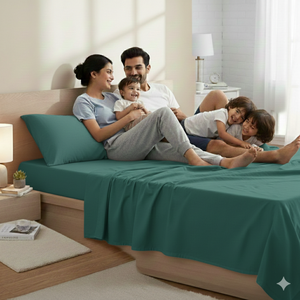 Ensemble de draps double en microfibre bleu foncé de luxe avec taies d'oreiller |   Literie de qualité supérieure de style hôtel |   Doux et respirant |   2026 - Product Image 2