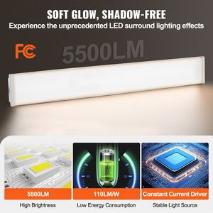 Lampada LED da Officina Regolabile 50W 5500LM 4FT 3000K/4000K/5000K, Plafoniera a Montaggio a Filo - Product Image 4