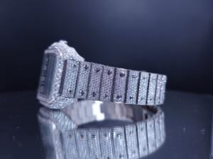 นาฬิกาควอตซ์อนาล็อกอัตโนมัติ ETA สำหรับผู้ชาย ประดับเพชร VVS ระดับพรีเมียม ดีไซน์หรูหรา หนา 7 มม. จากโรงงาน - Product Image 4