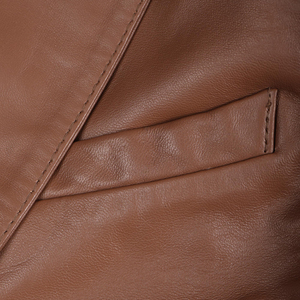 Blazer en cuir marron pour homme, coupe ajustée, un seul bouton, col rabattu, veste élégante décontractée pour homme, vêtement d'automne - Product Image 6