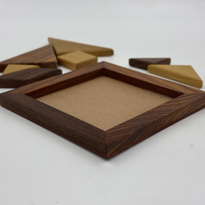 Jeu de puzzle en bois fait main, plateau carré |   Jeu de réflexion éducatif en bois de rose indien |   Ensemble de puzzles IQ pour enfants et adultes - Product Image 5