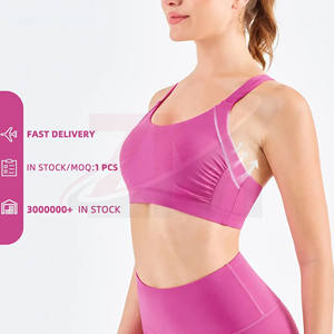 Conjuntos de yoga de lujo color rosa para mujer, para gimnasio, fitness y entrenamiento, top corto sin mangas con logo de yoga bordado. - Product Image 3
