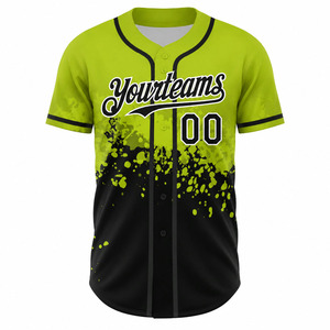 Maillot de baseball rouge personnalisé imprimé par transfert thermique, unisexe, respirant, séchage rapide, col en V, manches courtes, 100 % polyester, personnalisable - Product Image 2