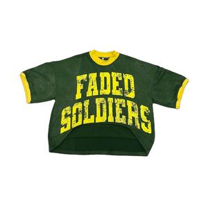 T-shirt en maille rétro ample pour homme, style vintage, personnalisé en usine, pour le football, le basketball et le streetwear - Product Image 1