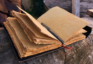 Dragon Embossed Leather Journal with Antique <b>Lock</b> | Handmade Fantasy <b>Diary</b> Deckle Edge Paper Vintage Grimoire Notebook - Product Image 2