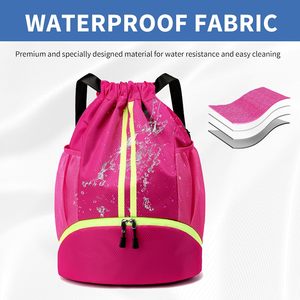SHAGHAF SPORTS WEAR Custom Blue Microfiber <b>Drawstring</b> Backpack Men Women | <b>Waterproof</b> Sports Gym <b>Bag</b> | Lightweight Travel 50-70L - Product Image 4