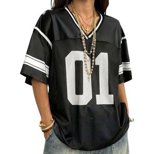 <b>Light</b> Blue V-<b>Neck</b> American Football Jersey Contrast Trim Mesh Fabric Breathable Sportswear Streetwear Fashion 01 Shirts - Product Image 6