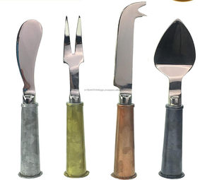 CUCHILLO DE QUESO JUEGO DE 4 PIEZAS Asas de hierro galvanizado chic industrial único Cuchillas de acero inoxidable de calidad. Entretenimiento doméstico - Product Image 4