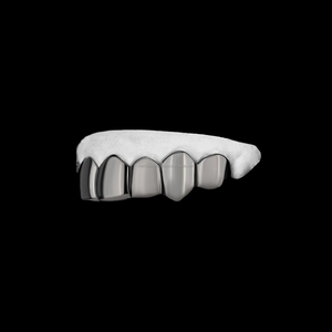 Por encargo ajustado Hip Hop Perm Cut Grillz 925 Starling Silver Grills Custom Solid 10KT Gold Plain Dental Teeth Grillz - Product Image 4