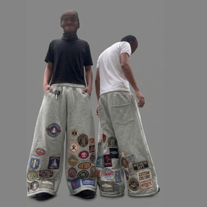 Pantalon de survêtement ample pour homme, style streetwear, avec cordon de serrage à la taille, effet délavé vintage, en molleton 450 GSM, style OEM - Product Image 1