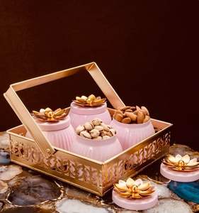 โรงงานผลิตโถใส่ผลไม้อบแห้งทองเหลือง ภาชนะใส่ขนมโลหะทำมือ สำหรับขายส่ง - Product Image 1