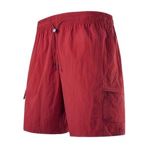 Shorts cargo homme couleur moutarde, séchage rapide, taille à cordon, décontractés, style bermuda, avec poches, couleur unie, en polyester tissé - Product Image 3