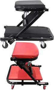 Siège d'atelier convertible 2-en-1 pliable et réglable de 36'' avec capacité de 300 lb et pivotants portables, rouge GAPGAR044 - Product Image 6